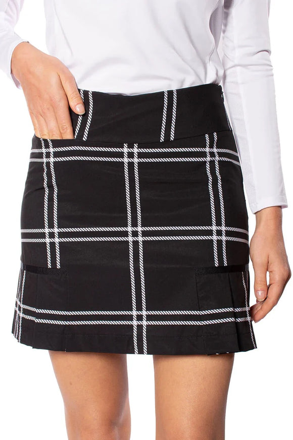 New Golftini Keep it Simple Black & White Plaid Skort Size 10 MSP$125