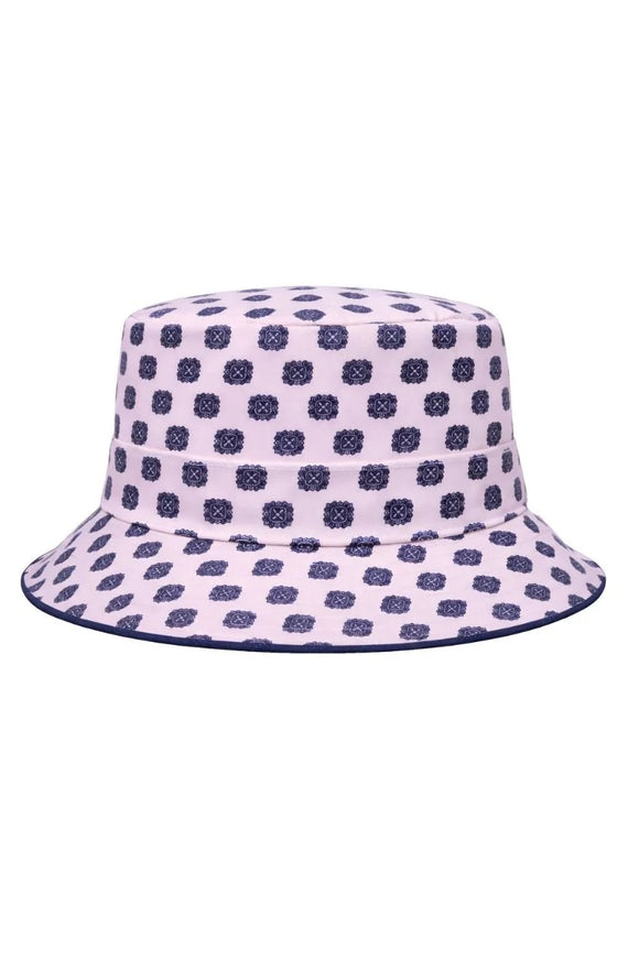 New Golftini Women's Reversible Pretty in Pink/Navy Bucket Hat MSP$60