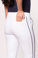 New Golftini Women's White/Navy 2 Stretch Ankle Pant Size M MSP$158-3