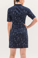 New Foray Golf Navy Cross Hatch Print Golf Dress MSP$160-3
