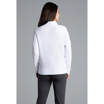 New Ibkul Solid Popcorn Stitch 1/4 Zip Pullover MSP $108 - 0