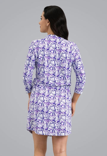 New Ibkul Norma 3/4 Sleeve Drawstring Dress - Plum Size S MSP $132 - 0