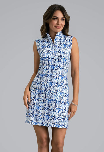 New Ibkul Norma Sleeveless Mock Neck Dress - Peri Size S MSP $132
