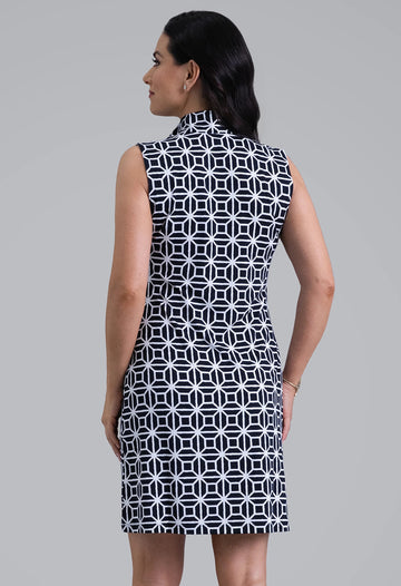 New Ibkul Carolyn Sleeveless Mock Neck Dress - Black Size S MSP $132 - 0