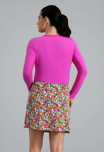 New Ibkul Sonia Faux Wrap - Hot Pink/ Orange Peel Skort Size S MSP $105 - 0