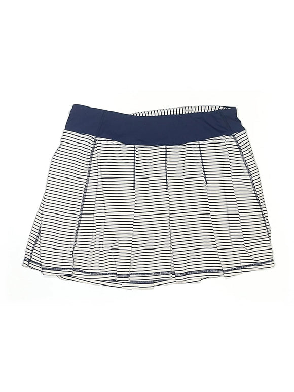 Kyodan White & Navy Striped Pleated Tennis Skort Size XS