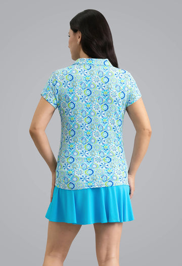 New Ibkul Alexis Women's Tulip Sleeve Top - Lime Multi Size S MSP $104 - 0