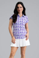 New Ibkul Norma Women's Tulip Sleeve Top - Plum Size S MSP $104-1