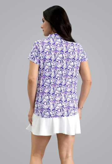 New Ibkul Norma Women's Tulip Sleeve Top - Plum Size S MSP $104 - 0