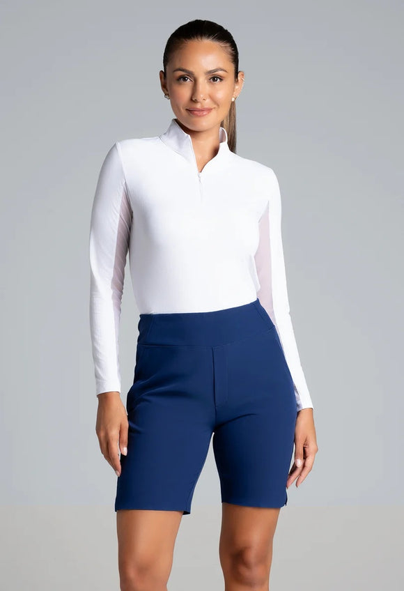 New Ibkul Solid Knit Women's Shorts - Midnight Size 6 MSP $90