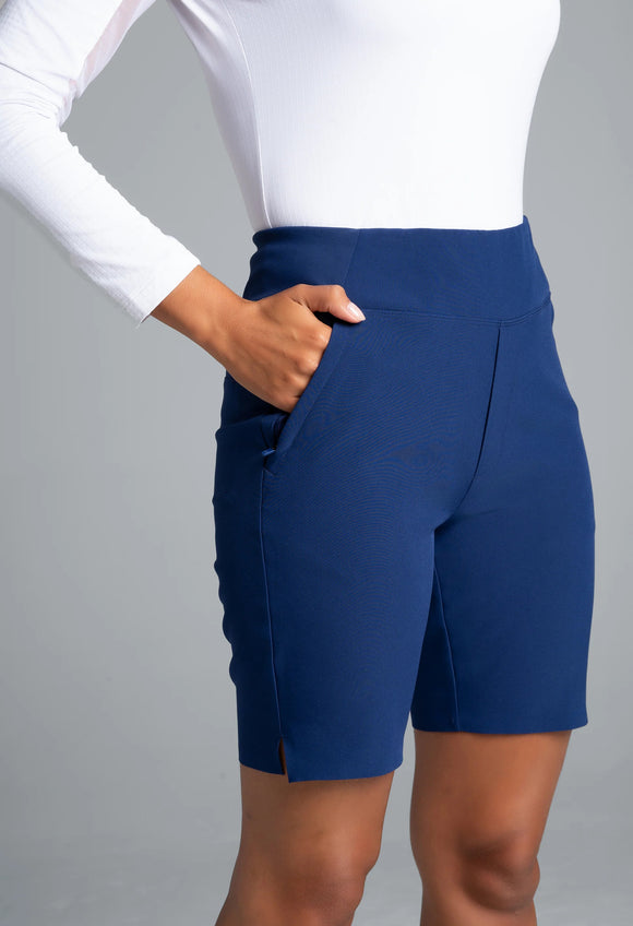 New Ibkul Solid Knit Women's Shorts - Midnight Size 6 MSP $90