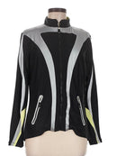 Jamie Sadock Actif Black & Silver Retro Full-Zip Jacket Size M-1