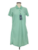New William Murray Green Cocktails Print Polo Dress Size M MSP$98-1