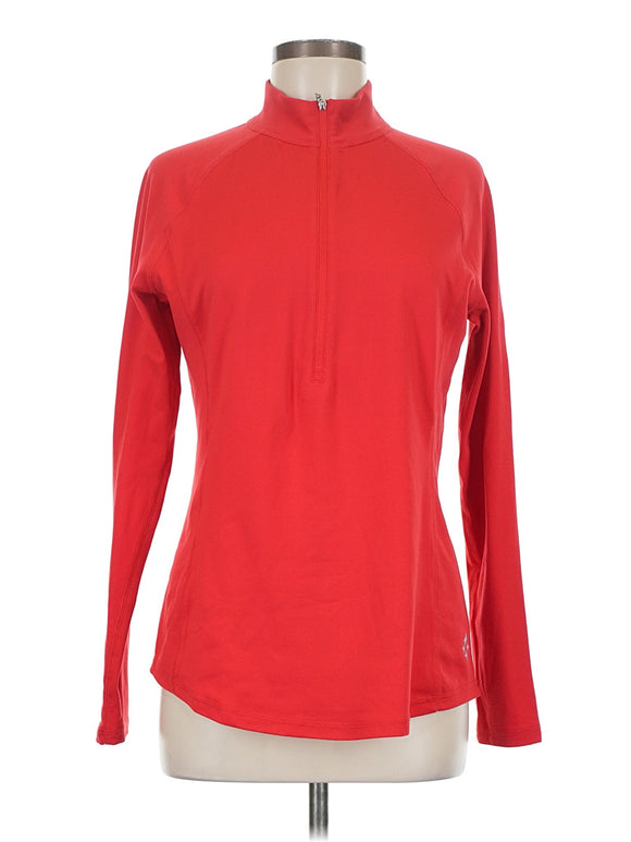 Jofit Women's Lipstick Red Zip Pullover Size M MSP$96