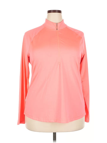 Jofit Women's Bright Coral Zip Pullover Size XXL MSP$96