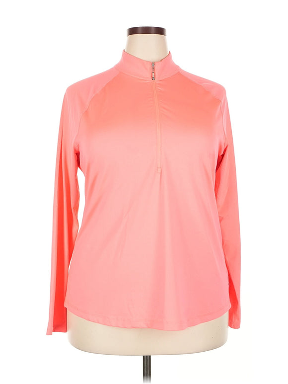 Jofit Women's Bright Coral Zip Pullover Size XXL MSP$96