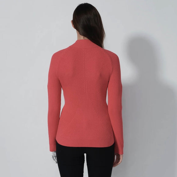 New Daily Sports Rib Intense Coral Cardigan Size XL MSP$160