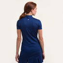 New EP NY Golf Women's Short Sleeve Tipped Mock Polo - Inky Multi Size L-2