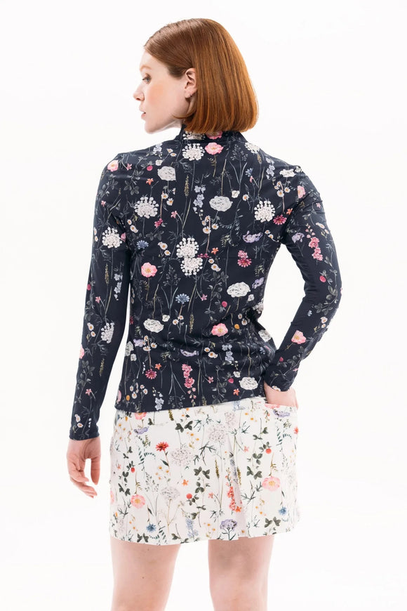 New Foray Golf Women's Navy Floral Sun Shirt Size S MSP$140
