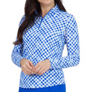 New Ibkul Gingham Check Print Long Sleeve Mock Neck Top MSP $101-3