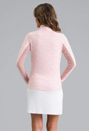 New Ibkul Landon Stripe II Print Long Sleeve Mock Neck Top MSP $105-4