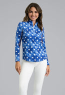 New Ibkul American Dream Long Sleeve Mock Neck Top MSP $105-1