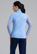 New Ibkul Annie Long Sleeve Mock Neck Top - Peri MSP $105-2