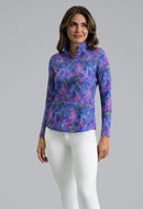 New Ibkul Shannon Long Sleeve Mock Neck Top - Plum MSP $105-1