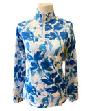 Lady Hagen Blue Floral Long Sleeve UV Top Size S-1