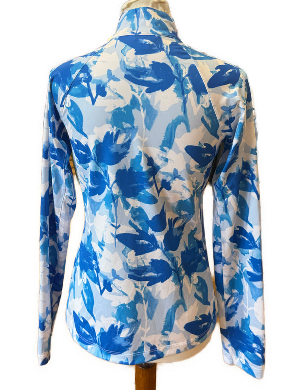 Lady Hagen Blue Floral Long Sleeve UV Top Size S