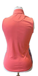 Greg Norman Coral Sleeveless Polo w/ Paisley Side Inserts Size M MSP$75-3