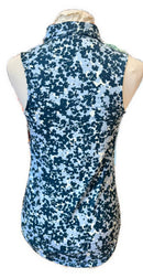 Bad Birdie Women's Teal Print Sleeveless Golf Polo Size XS MSP$78-2
