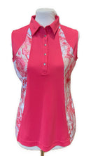 Daily Sports Pink Sleeveless Golf Top w/ Marble Print Inserts Size M MSP$98-1