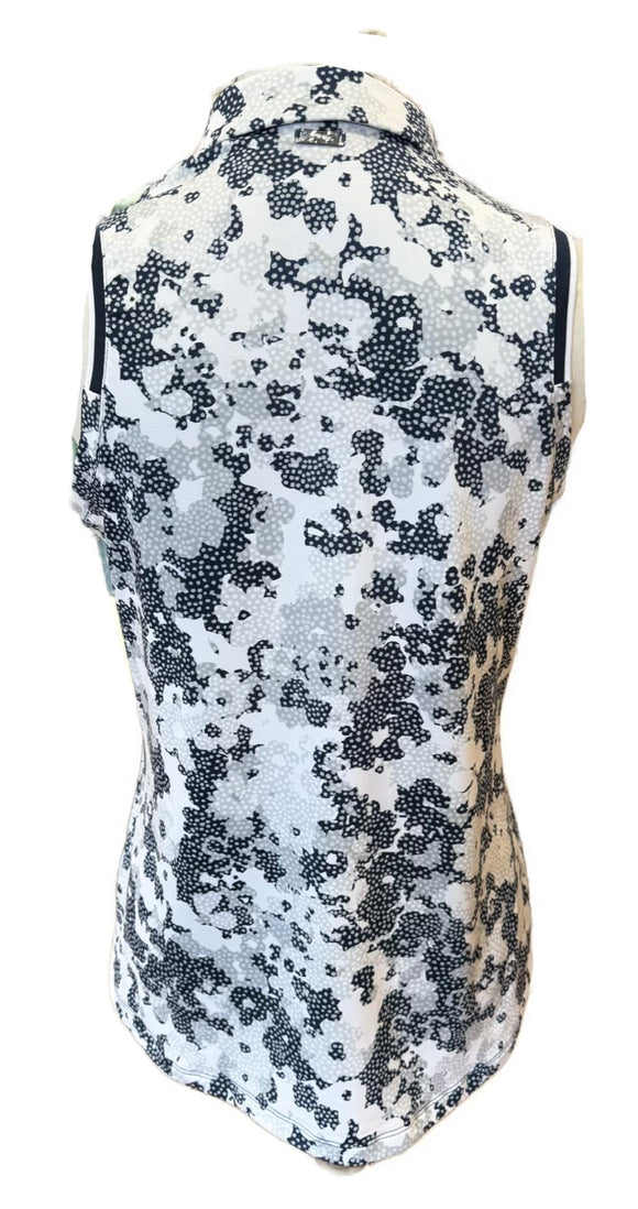 Under Armour Navy, White & Gray Camo Sleeveless Golf Polo Size M