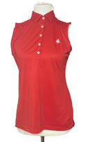 Greg Norman Woman's Red Pique Polo w/Logo Size S-1
