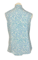 Nivo Women's Blue, Green & White Patterned Cap Sleeve Top Size M-2