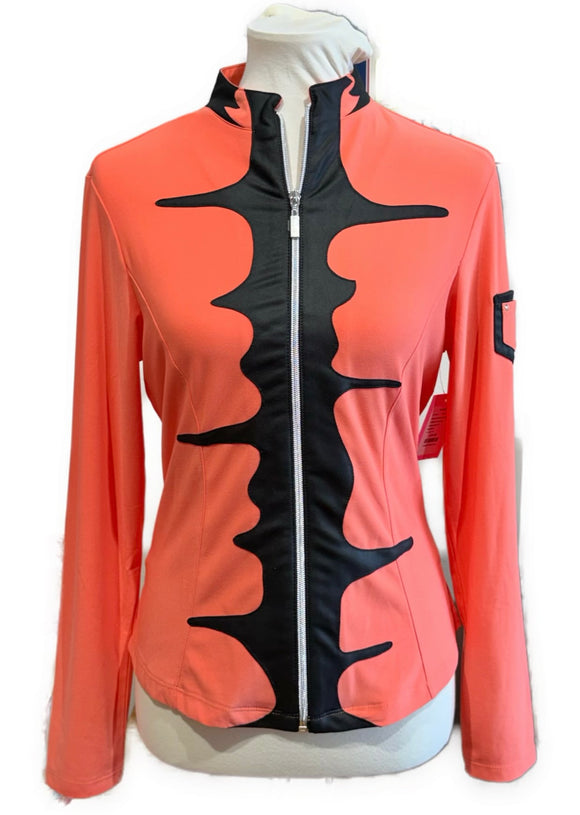 Jamie Sadock Coral & Black Full-Zip Jacket Size M MSP$119