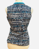 Tail Black, White & Teal 1/4 Zip Sleeveless Mock Size S-2