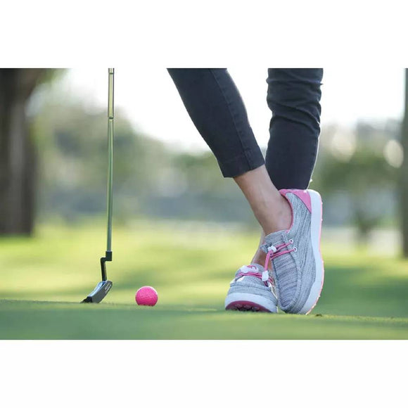 New Skoni Women's Spikeless Golf Shoes Grey/Pink