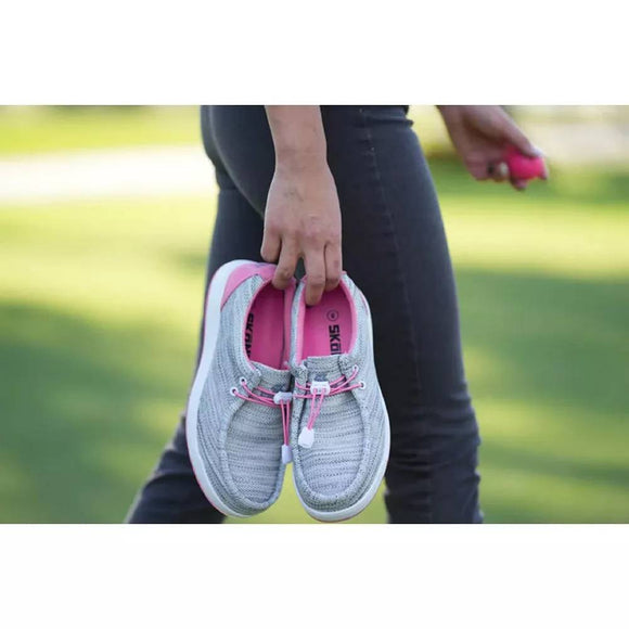 New Skoni Women's Spikeless Golf Shoes Grey/Pink