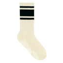 New Women's Crew Yoga Pilates Socks - Ivory/Black-1