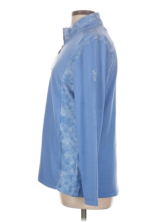 New Greg Norman Women's Periwinkle Full-Zip Sweater w/ Logo Size L