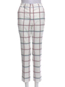 New Tory Sport Women's Printed Tech Twill Golf Pants - White Plaid Size 12 MSP$220-1