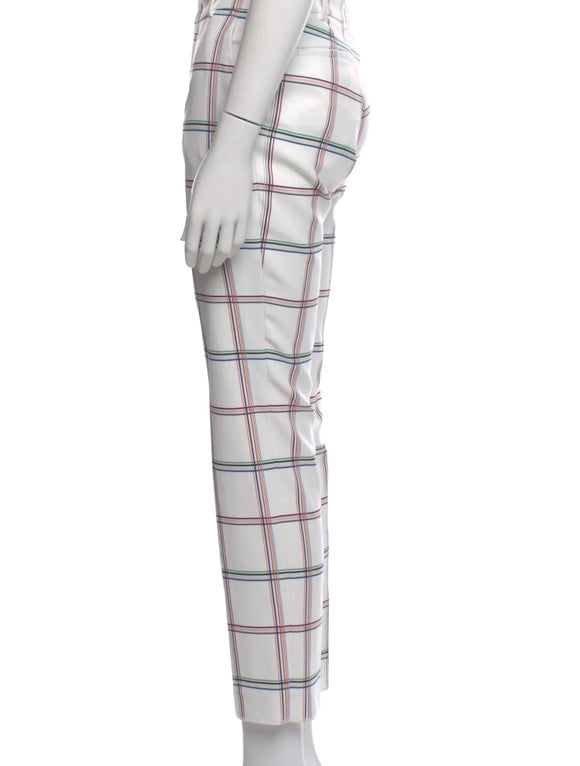 New Tory Sport Women's Printed Tech Twill Golf Pants - White Plaid Size 12 MSP$220