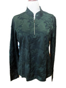New Greg Norman Forest Green Jacquard Camo Zip Pullover Size L MSP$85-1