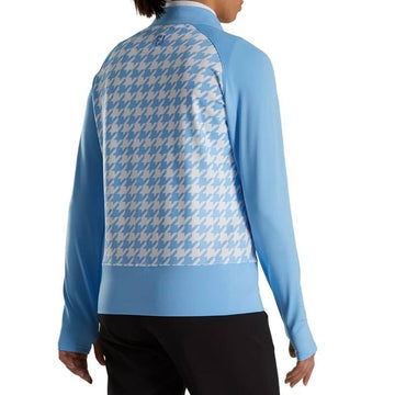 Footjoy Full Zip Light Blue Houndstooth Jacket Size M MSP $94 - 0