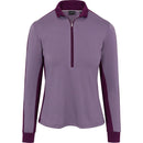 New Dunning Women's Moira Long Sleeve Ventilated Golf Polo- Plum MSP$100-1