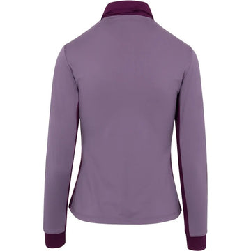 New Dunning Women's Moira Long Sleeve Ventilated Golf Polo- Plum MSP$100 - 0