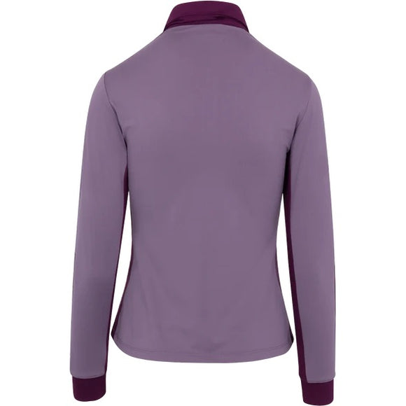 New Dunning Women's Moira Long Sleeve Ventilated Golf Polo- Plum MSP$100