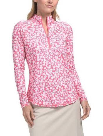 New Jofit Ditsy Floral UV Mock Golf Top Size XXL MSP$105